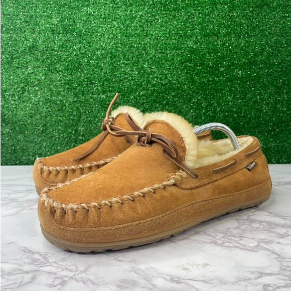 L.L. Bean Men's Wicked Good Moccasins Size 9 Wide Brown Slip On Shoes - Picture 1 of 10